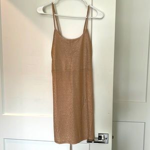 Gold shimmer mini dress size small (xsmall)